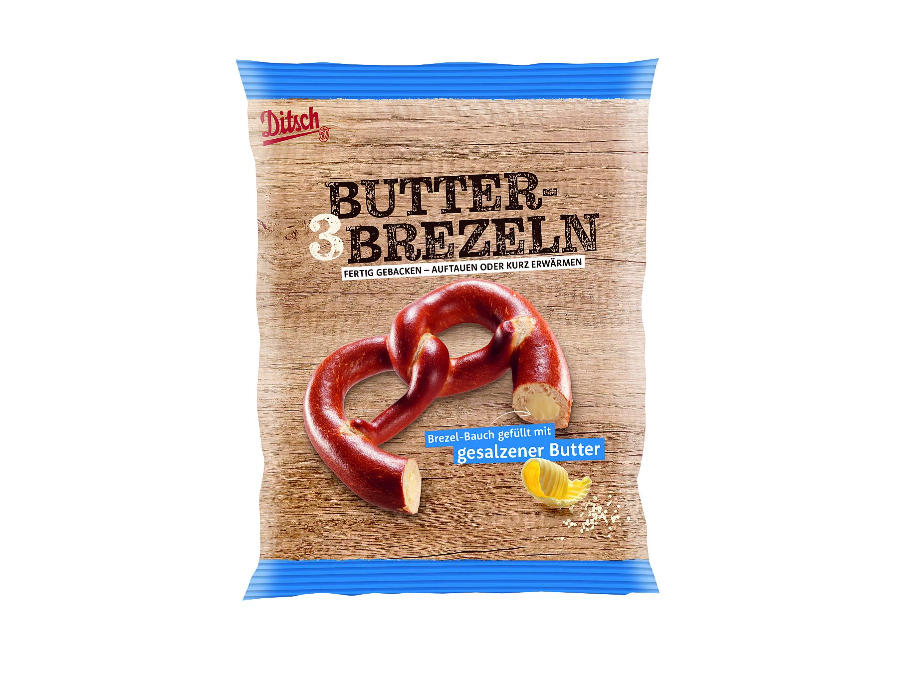 - in Kürze erhältlich - Laugenbrezel gefüllt mit gesalzener Butter, 3 x 76 g