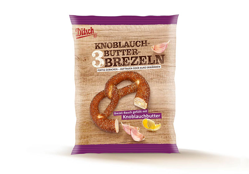 Laugenbrezel gefüllt mit Knoblauchbutter, 3 x 78 g