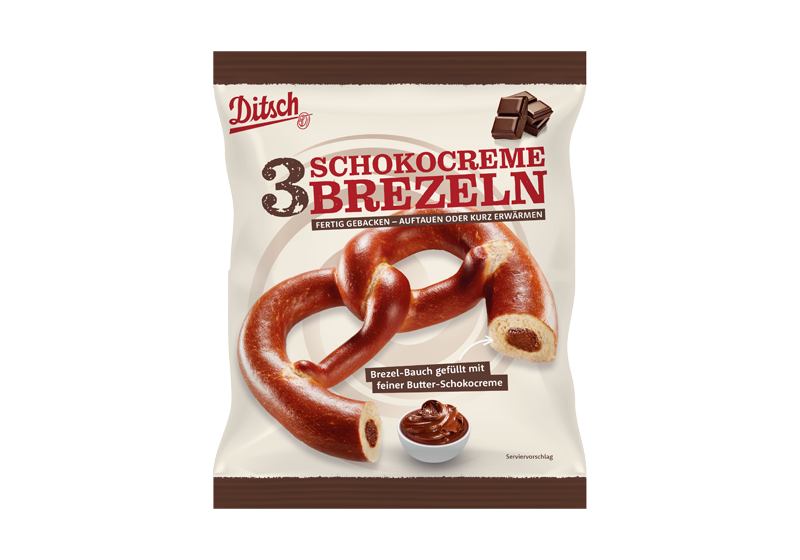 - in Kürze erhältlich - Laugenbrezeln gefüllt mit Schokocreme, 3 x 76 g