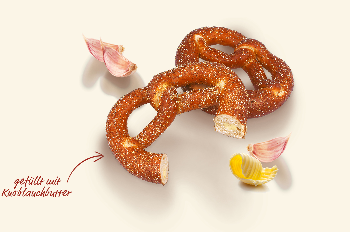 Laugenbrezel mit Knoblauchbutter gefüllt, 82 g