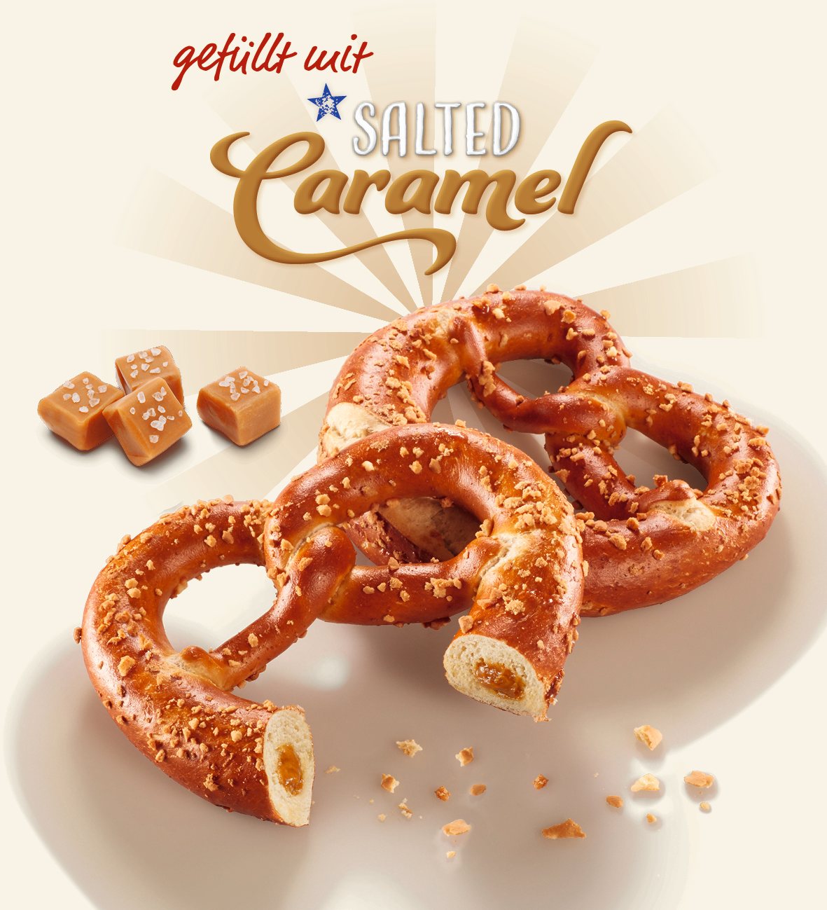 Laugenbrezel gefüllt mit Salted Caramel, 81 g