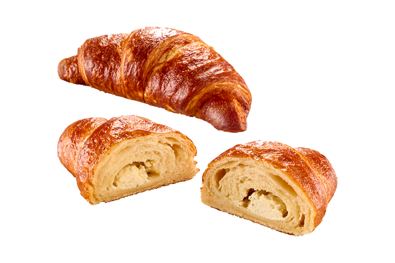 Laugen- Buttercroissant gefüllt mit Frischkäsezubereitung, 100 g