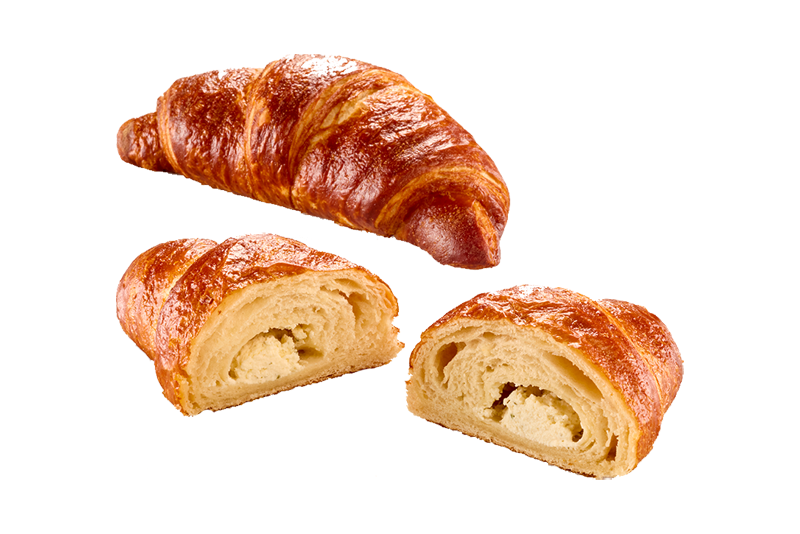 Pretzel butter croissant filled with cream cheese preparation, 110 g