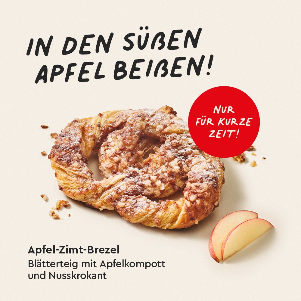 Herbstlich, süß und unwiderstehlich – unsere neue Apfel-Zimt-Brezel
