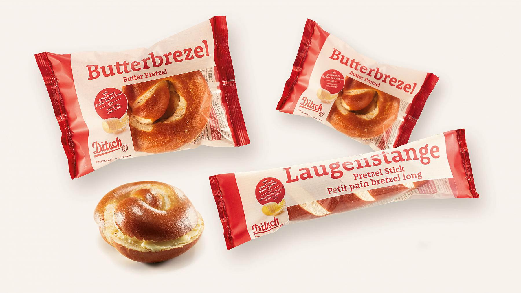 Pretzels filled with salted butter
