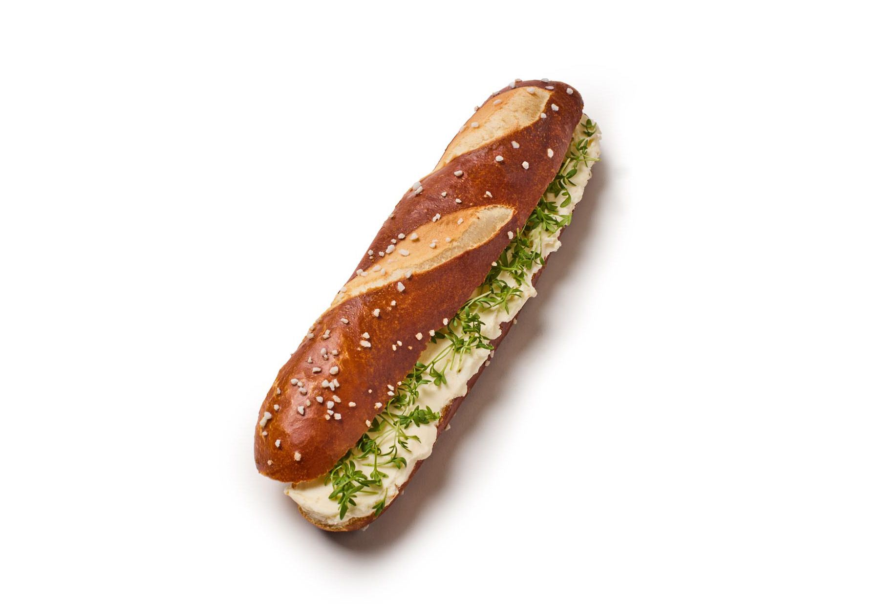 Laugenstange mit Frischkäse & Kresse